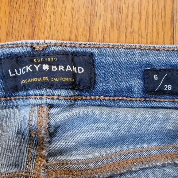 Lucky brand Lolita skinny jean 6 28 ankle cropped mid rise frayed hem - Picture 3 of 5